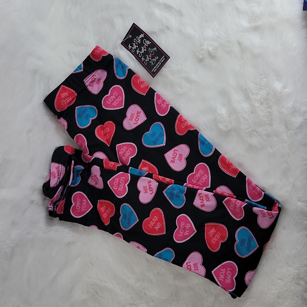 Just One Valentine's Legging Hearts Size 10/12 Medium